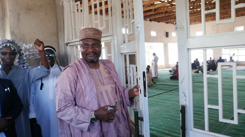 Hon. Matola after opening the masjid